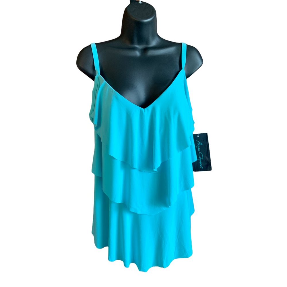 Women's Plus Size Tiered Tankini Top 20W by Aqua